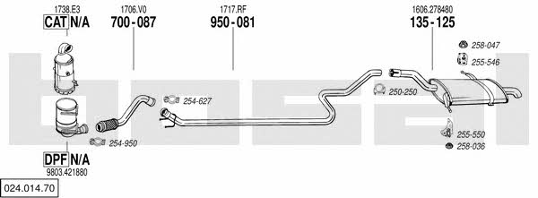  024.014.70 Exhaust system 02401470: Buy near me in Poland at 2407.PL - Good price!