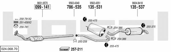  024.068.70 Exhaust system 02406870: Buy near me in Poland at 2407.PL - Good price!
