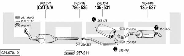  024.070.10 Exhaust system 02407010: Buy near me in Poland at 2407.PL - Good price!