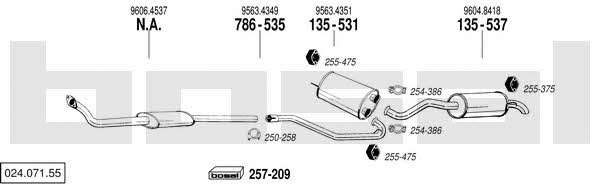  024.071.55 Exhaust system 02407155: Buy near me in Poland at 2407.PL - Good price!