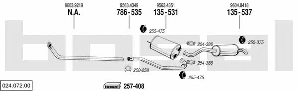  024.072.00 Exhaust system 02407200: Buy near me in Poland at 2407.PL - Good price!