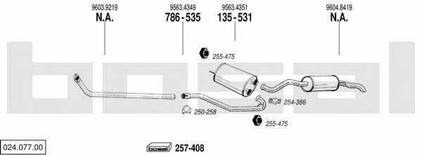  024.077.00 Exhaust system 02407700: Buy near me in Poland at 2407.PL - Good price!