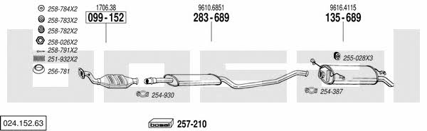 024.152.63 Exhaust system 02415263: Buy near me in Poland at 2407.PL - Good price!