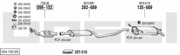  024.152.65 Exhaust system 02415265: Buy near me in Poland at 2407.PL - Good price!