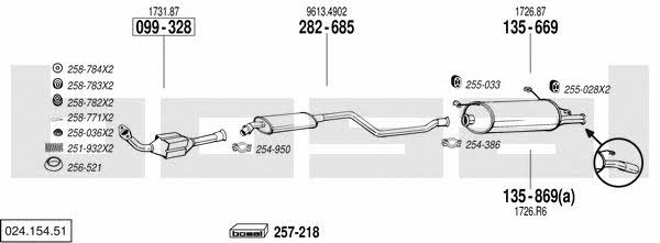  024.154.51 Exhaust system 02415451: Buy near me in Poland at 2407.PL - Good price!