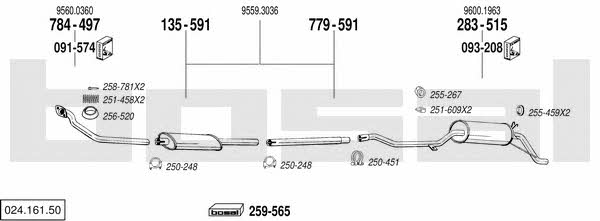  024.161.50 Exhaust system 02416150: Buy near me in Poland at 2407.PL - Good price!