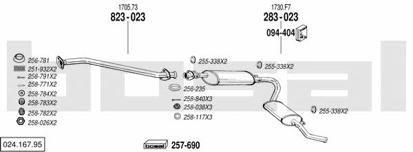  024.167.95 Exhaust system 02416795: Buy near me in Poland at 2407.PL - Good price!