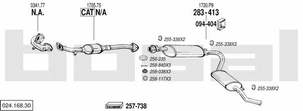  024.168.30 Exhaust system 02416830: Buy near me in Poland at 2407.PL - Good price!
