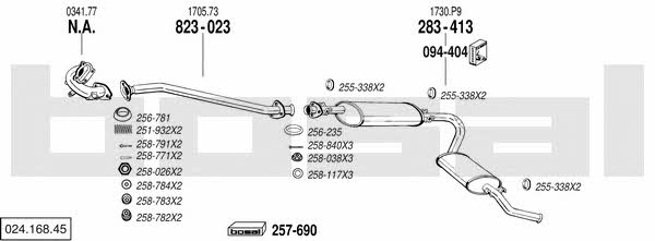 Bosal 024.168.45 Exhaust system 02416845: Buy near me at 2407.PL in Poland at an Affordable price!
