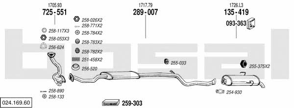  024.169.60 Exhaust system 02416960: Buy near me in Poland at 2407.PL - Good price!