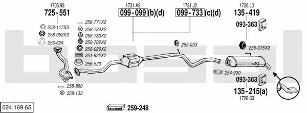  024.169.65 Exhaust system 02416965: Buy near me in Poland at 2407.PL - Good price!