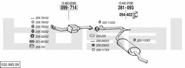  032.985.08 Exhaust system 03298508: Buy near me in Poland at 2407.PL - Good price!