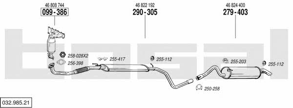  032.985.21 Exhaust system 03298521: Buy near me in Poland at 2407.PL - Good price!