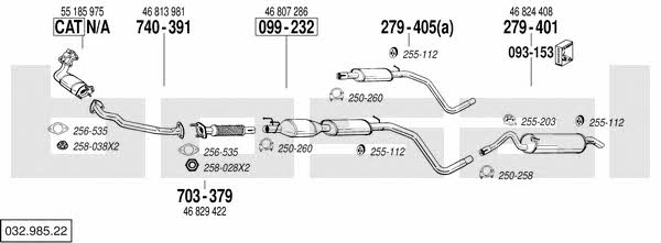  032.985.22 Система випуску відпрацьованих газів 03298522: Приваблива ціна - Купити у Польщі на 2407.PL!