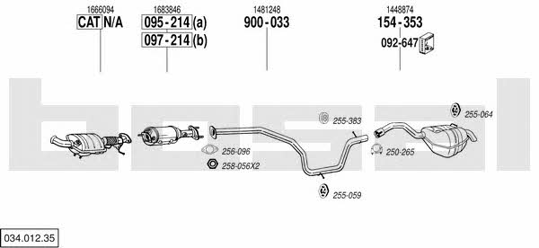  034.012.35 Exhaust system 03401235: Buy near me in Poland at 2407.PL - Good price!