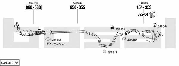 Bosal 034.012.55 Układ wydechowy 03401255: Atrakcyjna cena w Polsce na 2407.PL - Zamów teraz!