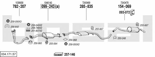  034.171.57 Exhaust system 03417157: Buy near me in Poland at 2407.PL - Good price!