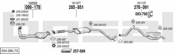 Bosal 034.280.73 Układ wydechowy 03428073: Dobra cena w Polsce na 2407.PL - Kup Teraz!