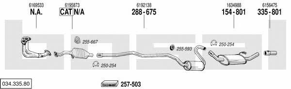  034.335.80 Exhaust system 03433580: Buy near me in Poland at 2407.PL - Good price!