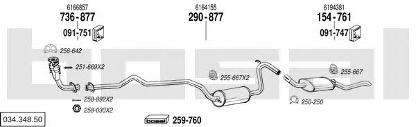  034.348.50 Exhaust system 03434850: Buy near me in Poland at 2407.PL - Good price!