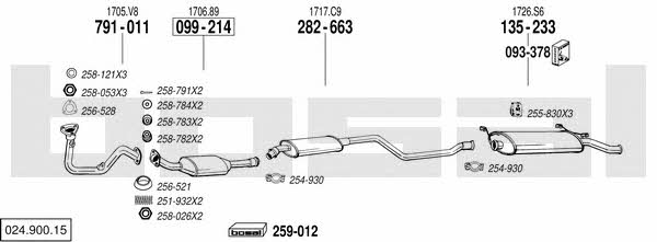  024.900.15 Exhaust system 02490015: Buy near me in Poland at 2407.PL - Good price!
