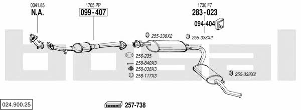  024.900.25 Exhaust system 02490025: Buy near me in Poland at 2407.PL - Good price!
