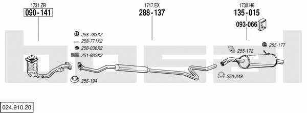  024.910.20 Exhaust system 02491020: Buy near me in Poland at 2407.PL - Good price!