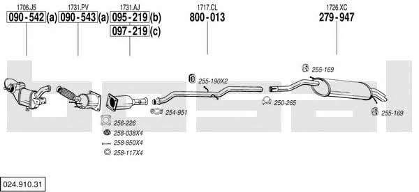  024.910.31 Exhaust system 02491031: Buy near me in Poland at 2407.PL - Good price!