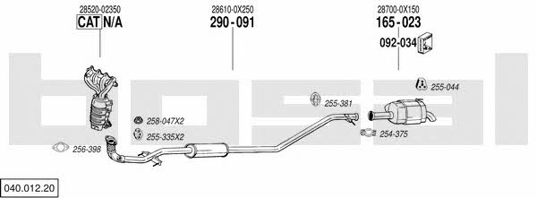  040.012.20 Exhaust system 04001220: Buy near me in Poland at 2407.PL - Good price!