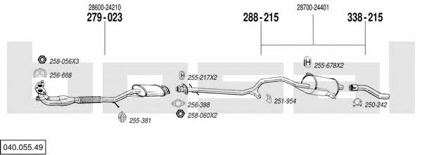  040.055.49 Exhaust system 04005549: Buy near me in Poland at 2407.PL - Good price!