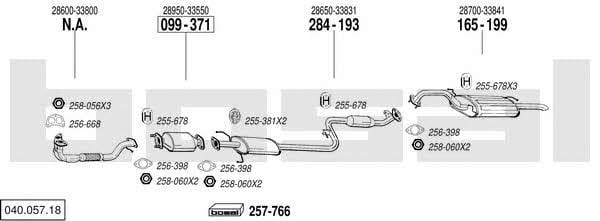 Bosal 040.057.18 Exhaust system 04005718: Buy near me at 2407.PL in Poland at an Affordable price!