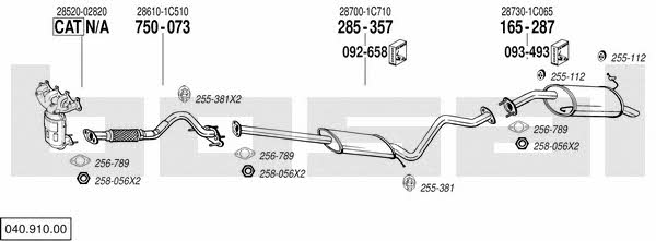 Bosal 040.910.00 Exhaust system 04091000: Buy near me at 2407.PL in Poland at an Affordable price!