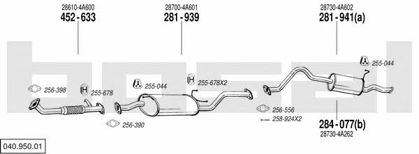 Bosal 040.950.01 Exhaust system 04095001: Buy near me at 2407.PL in Poland at an Affordable price!