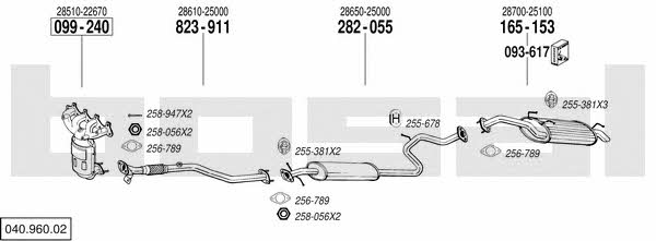 Bosal 040.960.02 Exhaust system 04096002: Buy near me at 2407.PL in Poland at an Affordable price!