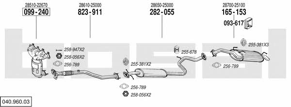Bosal 040.960.03 Exhaust system 04096003: Buy near me at 2407.PL in Poland at an Affordable price!