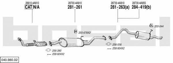  040.980.02 Exhaust system 04098002: Buy near me in Poland at 2407.PL - Good price!