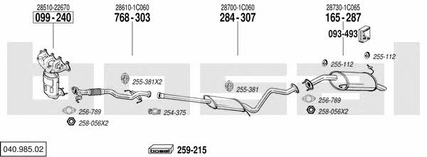  040.985.02 Exhaust system 04098502: Buy near me in Poland at 2407.PL - Good price!