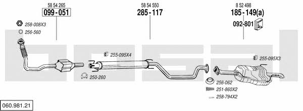 Bosal 060.981.21 Układ wydechowy 06098121: Dobra cena w Polsce na 2407.PL - Kup Teraz!