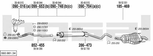 Bosal 060.981.34 Exhaust system 06098134: Buy near me at 2407.PL in Poland at an Affordable price!