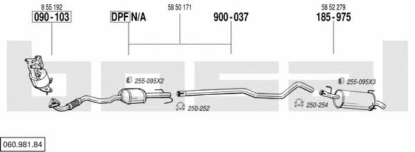  060.981.84 Exhaust system 06098184: Buy near me in Poland at 2407.PL - Good price!