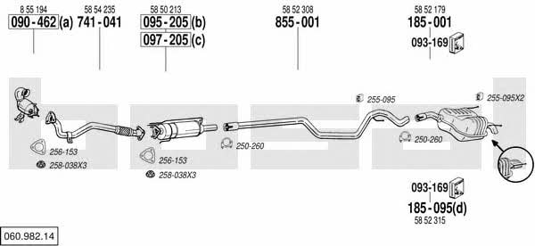  060.982.14 Exhaust system 06098214: Buy near me in Poland at 2407.PL - Good price!