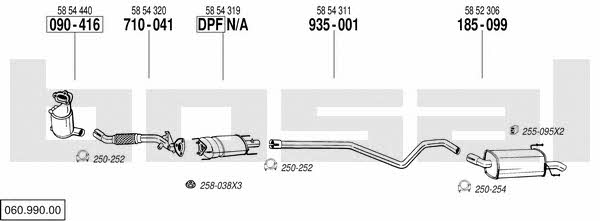 060.990.00 Exhaust system 06099000: Buy near me in Poland at 2407.PL - Good price!