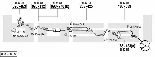  060.990.56 Exhaust system 06099056: Buy near me in Poland at 2407.PL - Good price!