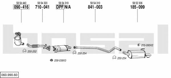  060.990.60 Exhaust system 06099060: Buy near me in Poland at 2407.PL - Good price!