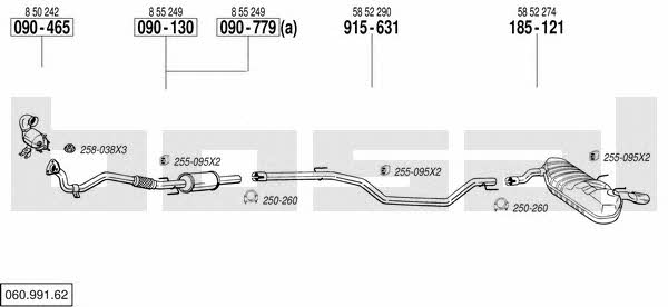  060.991.62 Exhaust system 06099162: Buy near me in Poland at 2407.PL - Good price!