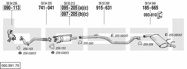  060.991.70 Exhaust system 06099170: Buy near me in Poland at 2407.PL - Good price!