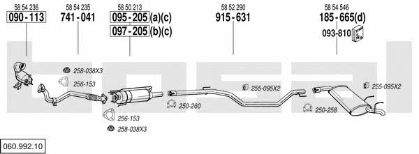  060.992.10 Exhaust system 06099210: Buy near me in Poland at 2407.PL - Good price!