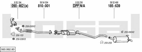  060.992.80 Exhaust system 06099280: Buy near me in Poland at 2407.PL - Good price!