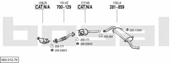  062.012.70 Exhaust system 06201270: Buy near me in Poland at 2407.PL - Good price!