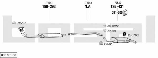  062.051.50 Exhaust system 06205150: Buy near me in Poland at 2407.PL - Good price!